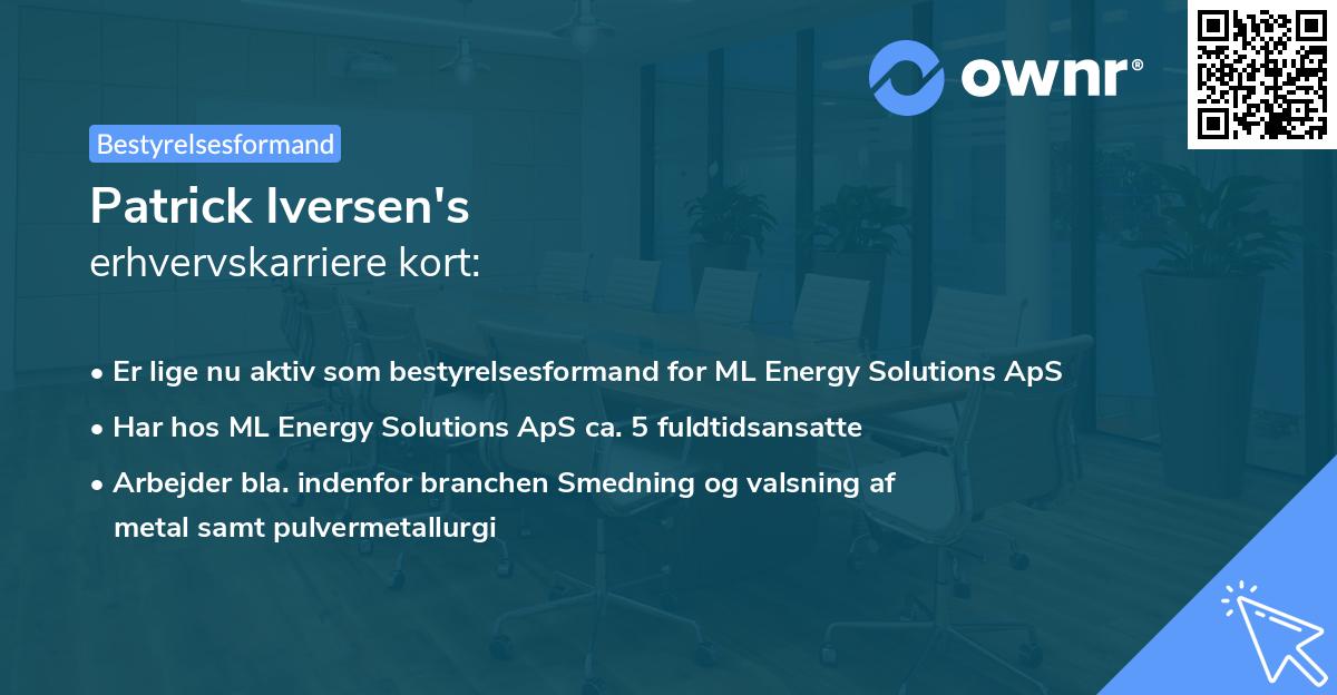 Patrick Iversen's erhvervskarriere kort