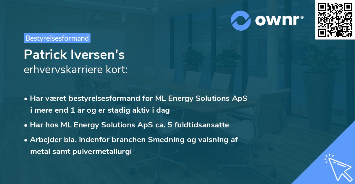 Patrick Iversen's erhvervskarriere kort