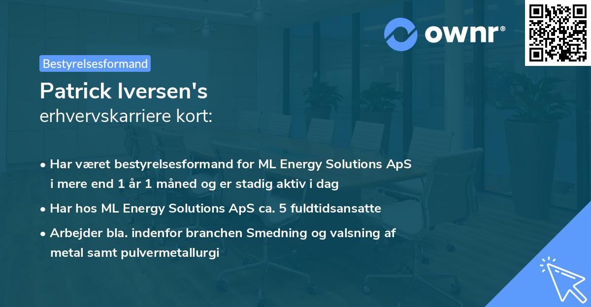Patrick Iversen's erhvervskarriere kort