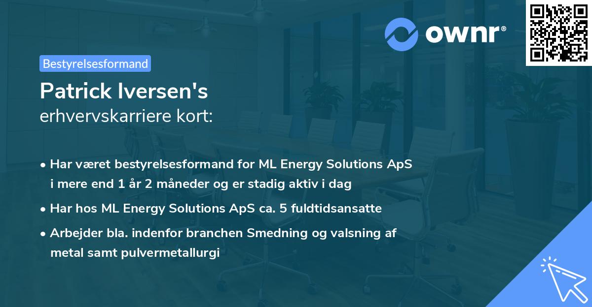 Patrick Iversen's erhvervskarriere kort