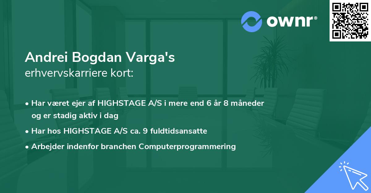 Andrei Bogdan Varga's erhvervskarriere kort