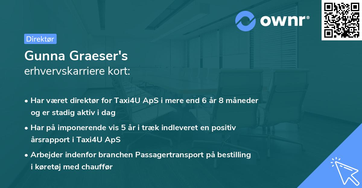 Gunna Graeser's erhvervskarriere kort