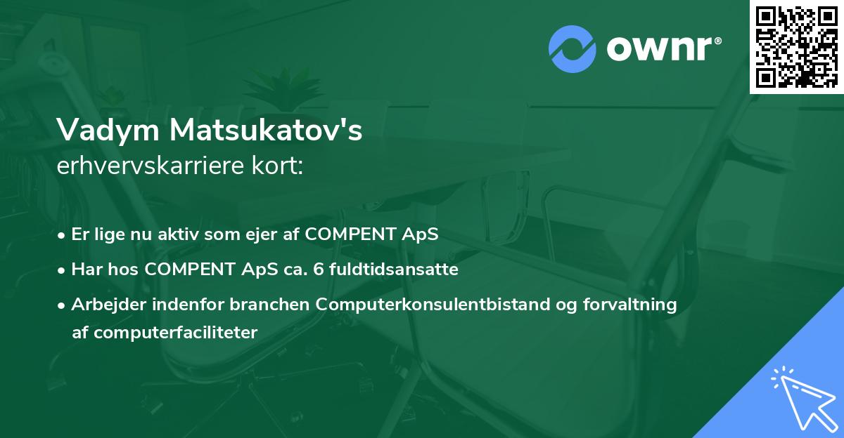 Vadym Matsukatov's erhvervskarriere kort