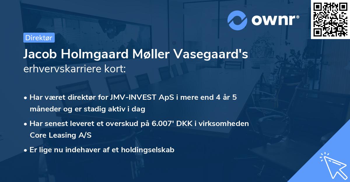Jacob Holmgaard Møller Vasegaard's erhvervskarriere kort