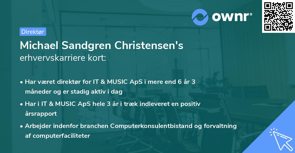Michael Sandgren Christensen's erhvervskarriere kort