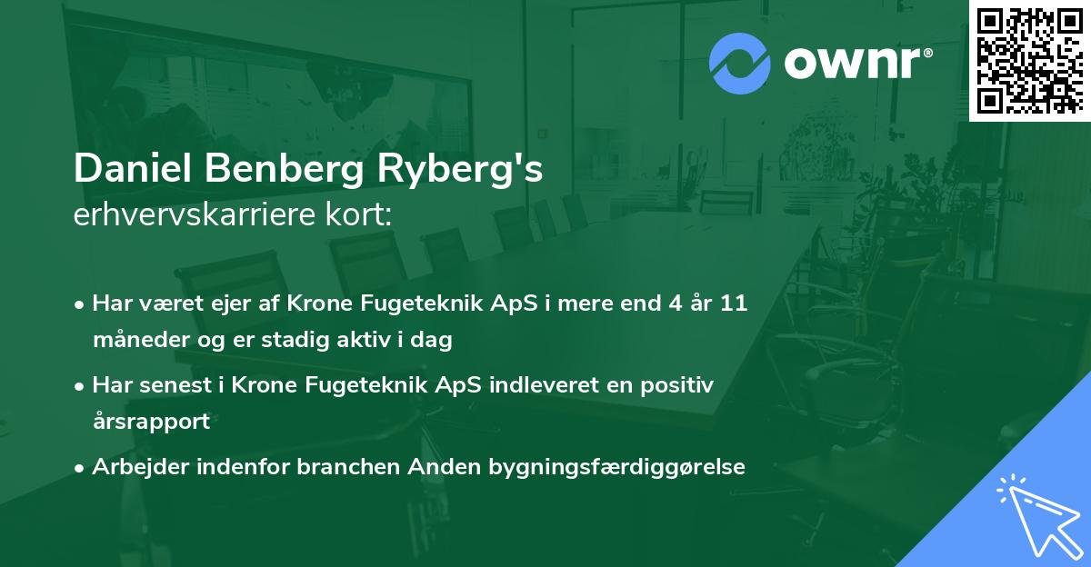 Daniel Benberg Ryberg's erhvervskarriere kort