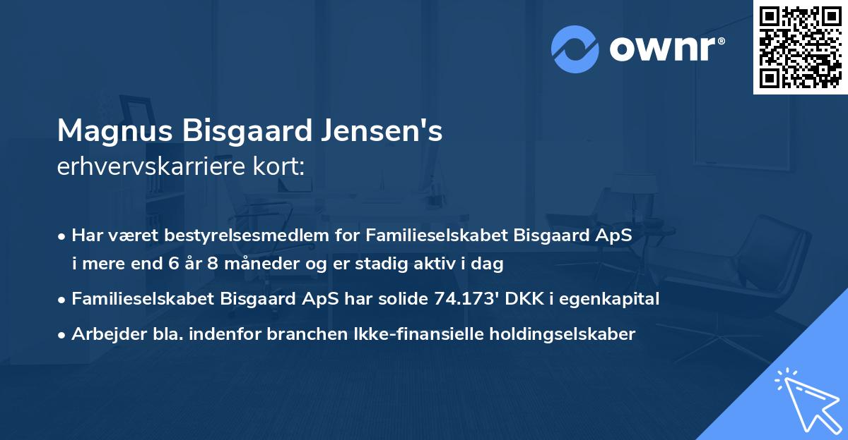 Magnus Bisgaard Jensen's erhvervskarriere kort