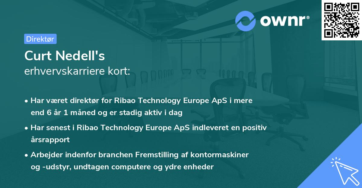 Curt Nedell's erhvervskarriere kort