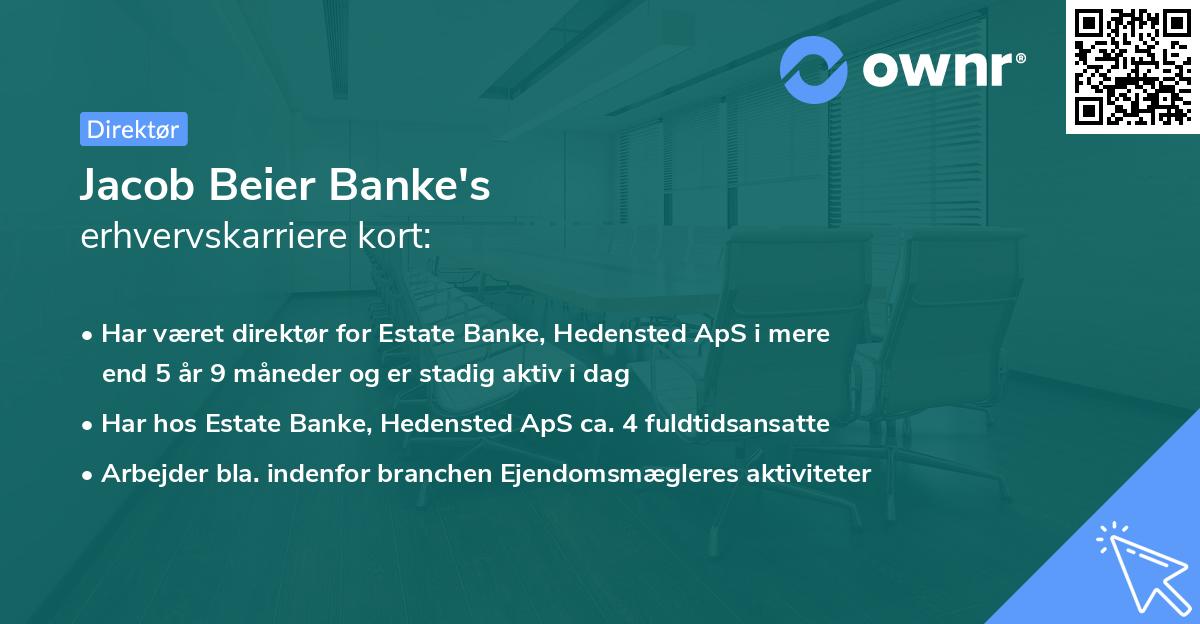 Jacob Beier Banke's erhvervskarriere kort