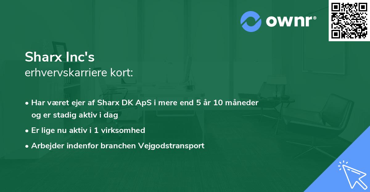 Sharx Inc's erhvervskarriere kort