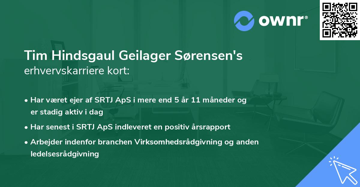 Tim Hindsgaul Geilager Sørensen's erhvervskarriere kort
