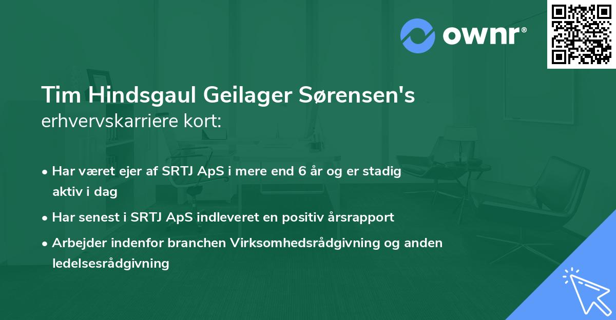 Tim Hindsgaul Geilager Sørensen's erhvervskarriere kort