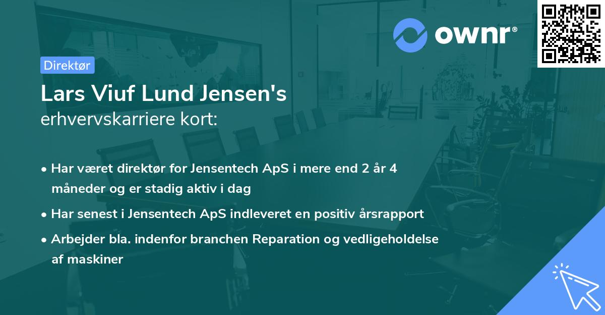 Lars Viuf Lund Jensen's erhvervskarriere kort