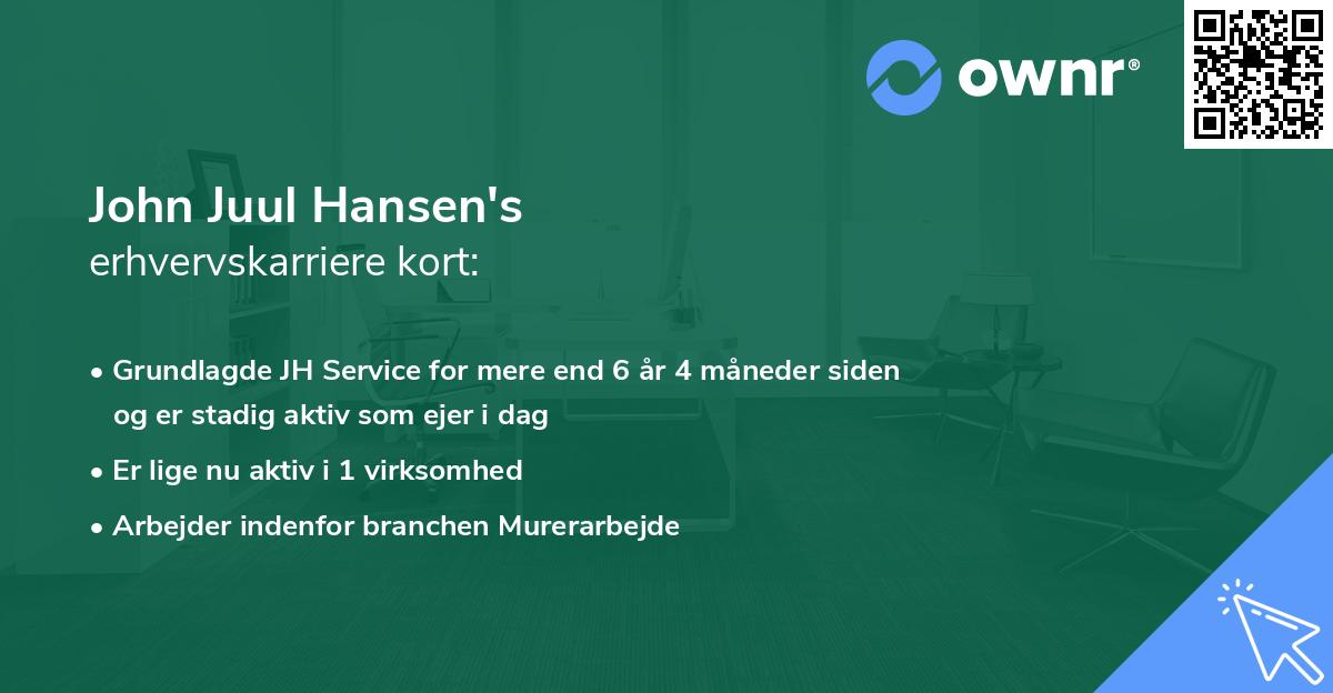 John Juul Hansen's erhvervskarriere kort