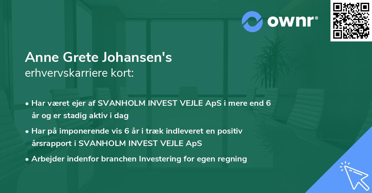 Anne Grete Johansen's erhvervskarriere kort