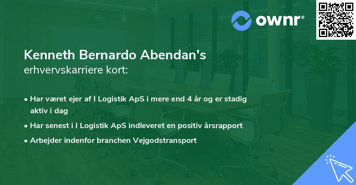 Kenneth Bernardo Abendan's erhvervskarriere kort