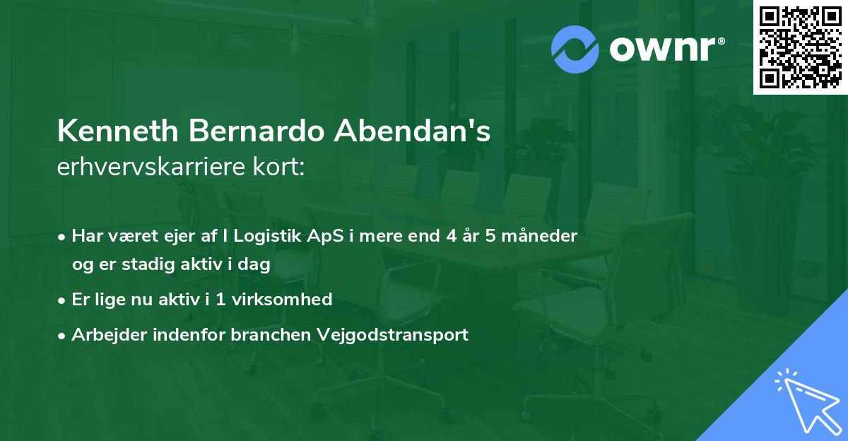 Kenneth Bernardo Abendan's erhvervskarriere kort