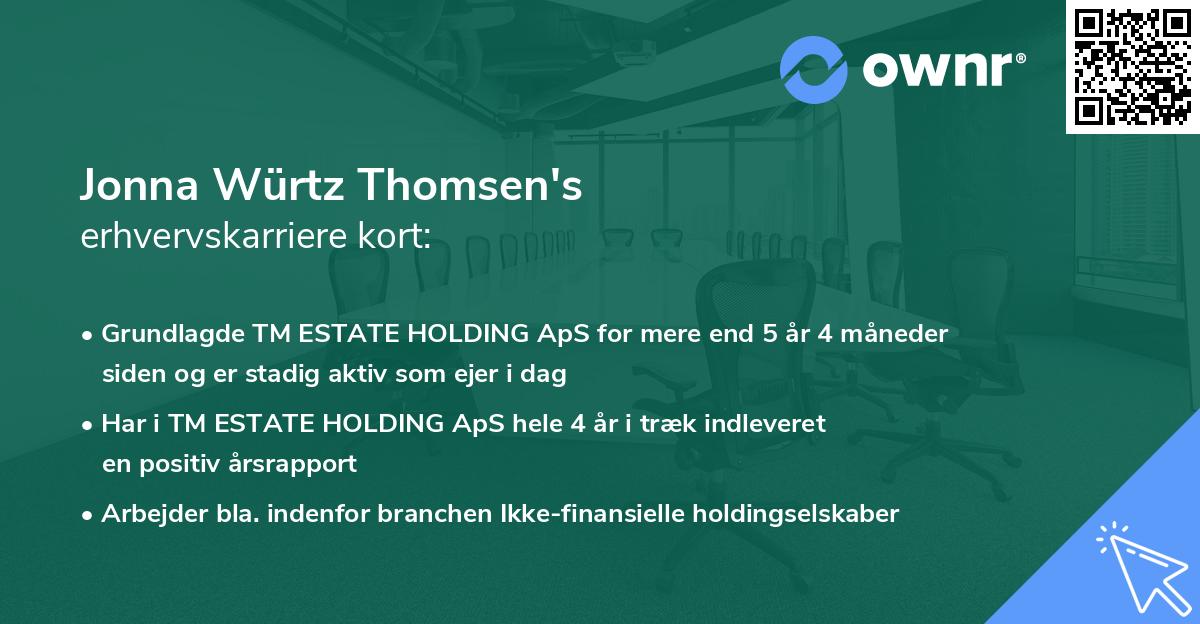 Jonna Würtz Thomsen's erhvervskarriere kort