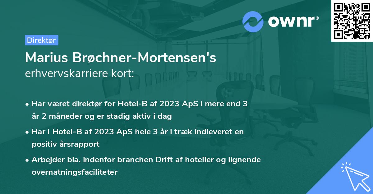 Marius Brøchner-Mortensen's erhvervskarriere kort