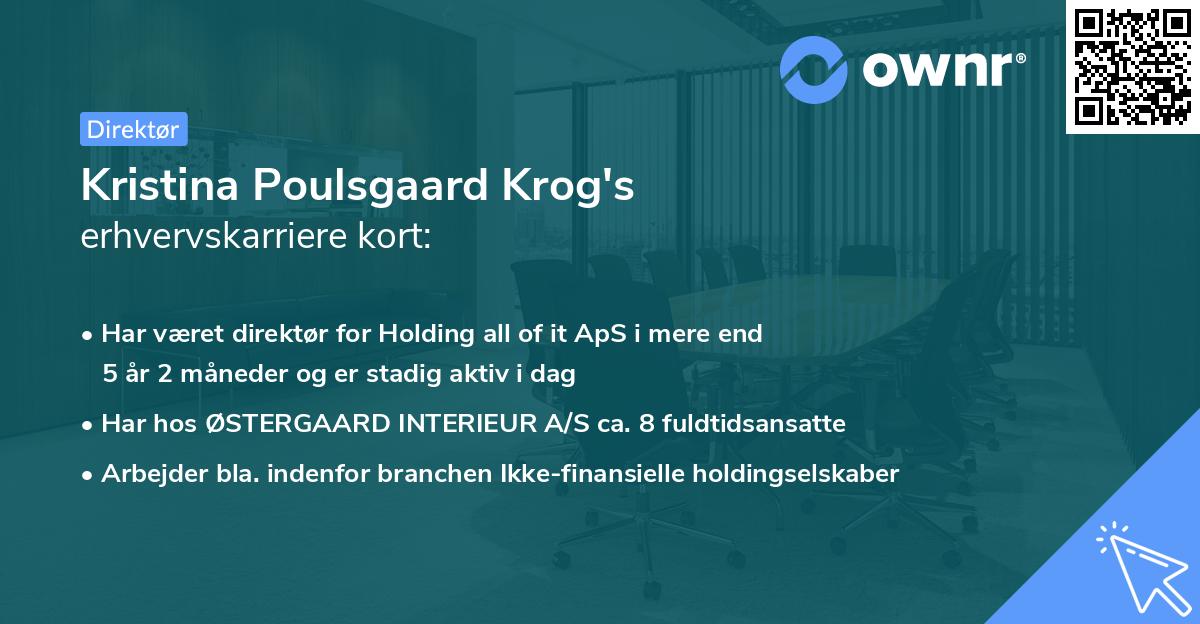 Kristina Poulsgaard Krog's erhvervskarriere kort
