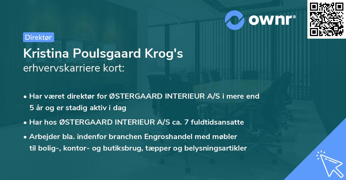 Kristina Poulsgaard Krog's erhvervskarriere kort