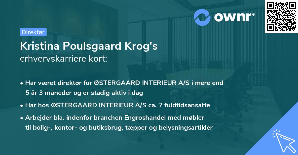 Kristina Poulsgaard Krog's erhvervskarriere kort