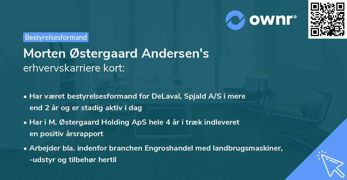 Morten Østergaard Andersen's erhvervskarriere kort