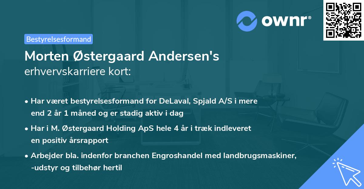 Morten Østergaard Andersen's erhvervskarriere kort