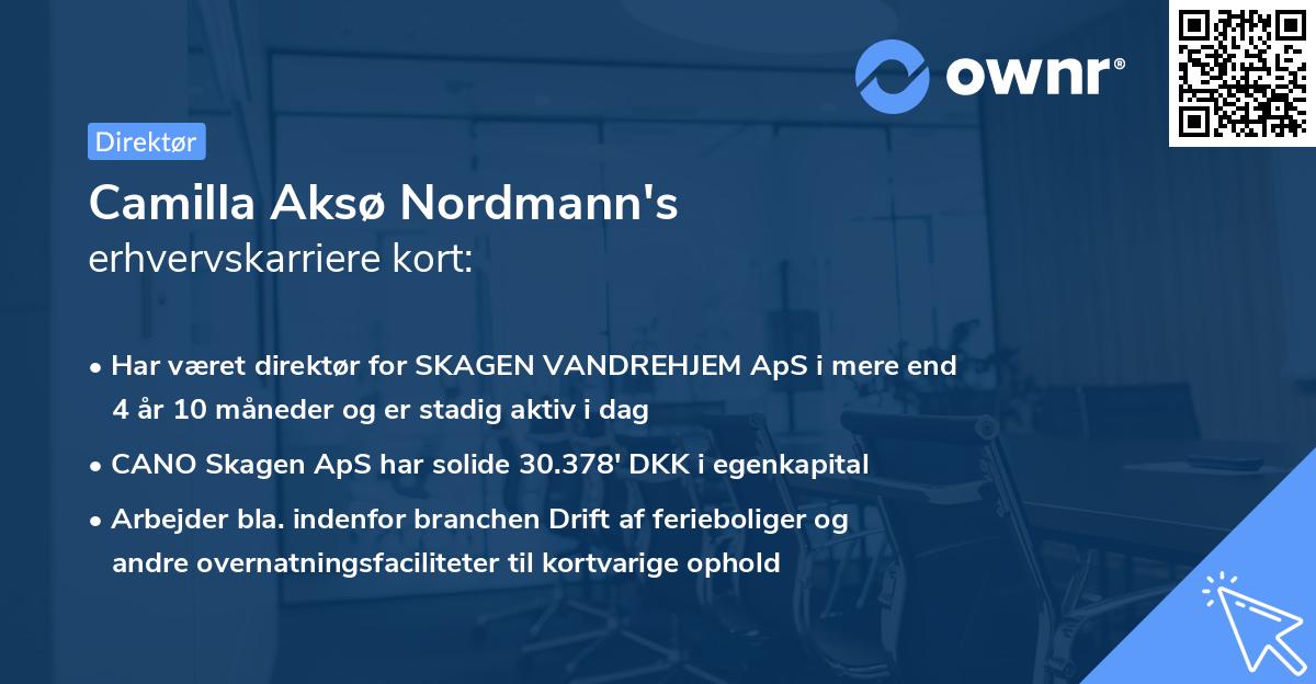 Camilla Aksø Nordmann's erhvervskarriere kort