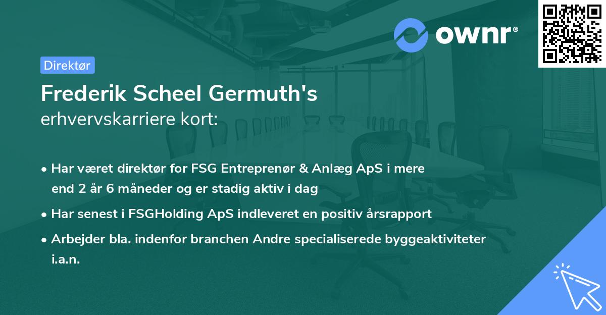 Frederik Scheel Germuth's erhvervskarriere kort