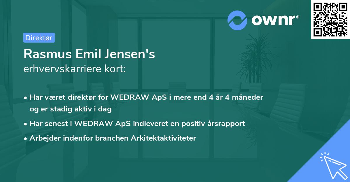 Rasmus Emil Jensen's erhvervskarriere kort