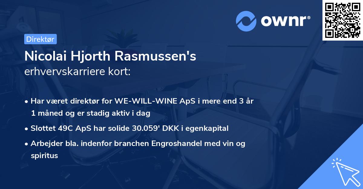 Nicolai Hjorth Rasmussen's erhvervskarriere kort