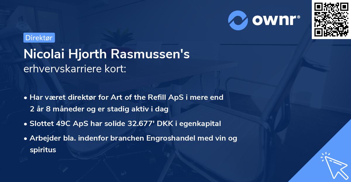 Nicolai Hjorth Rasmussen's erhvervskarriere kort