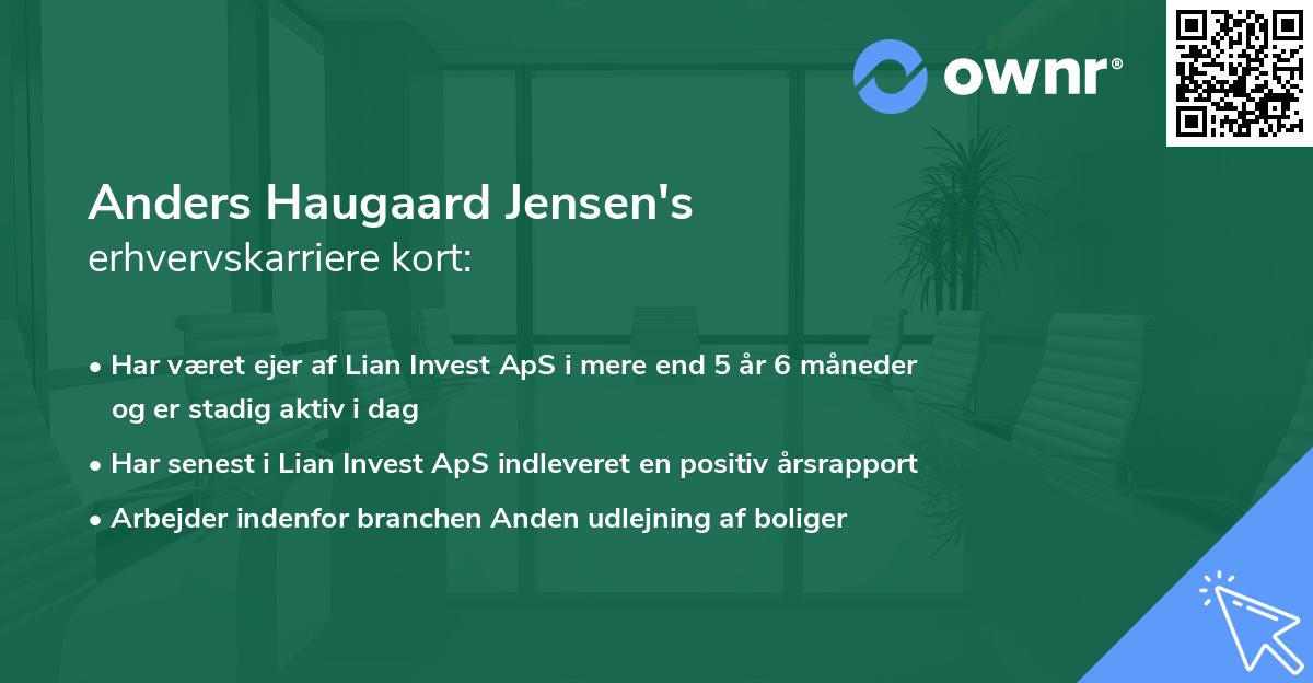 Anders Haugaard Jensen's erhvervskarriere kort