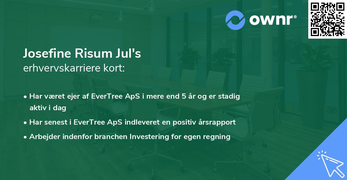 Josefine Risum Jul's erhvervskarriere kort