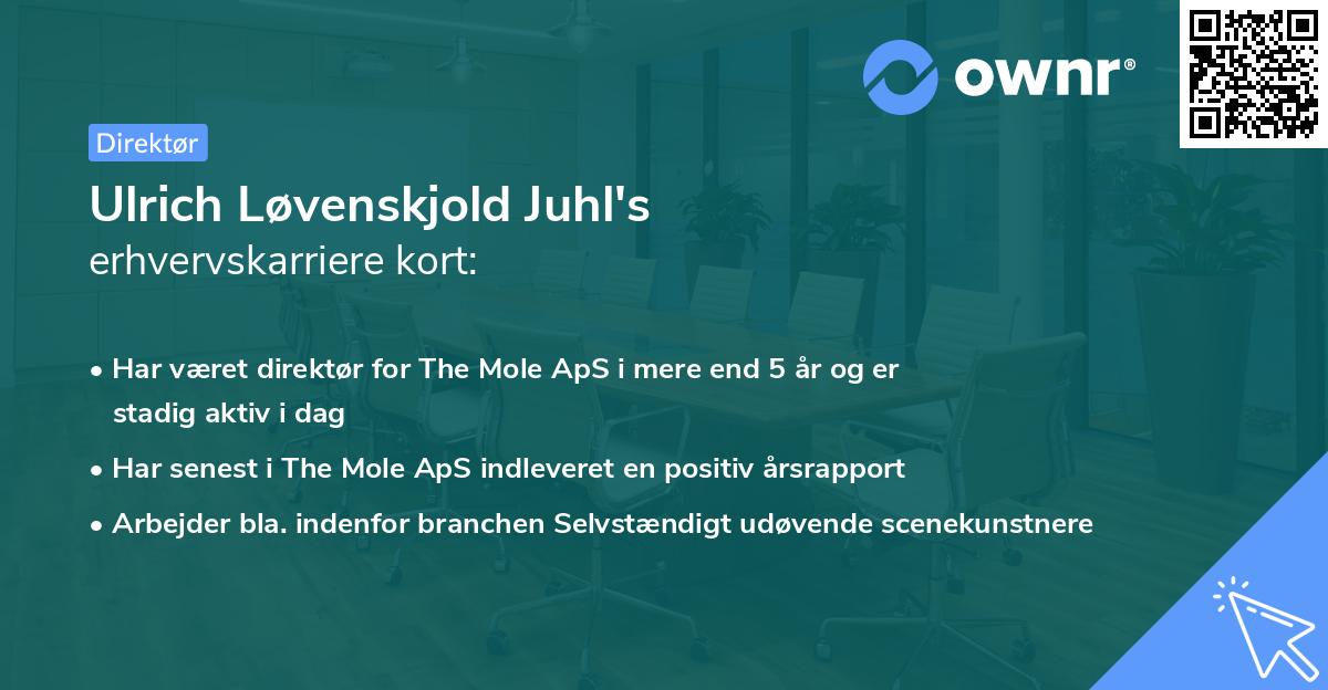 Ulrich Løvenskjold Juhl's erhvervskarriere kort