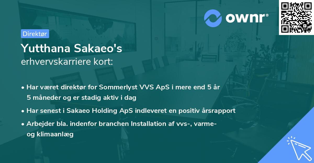 Yutthana Sakaeo's erhvervskarriere kort