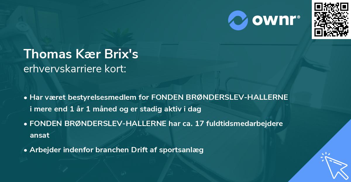 Thomas Kær Brix's erhvervskarriere kort
