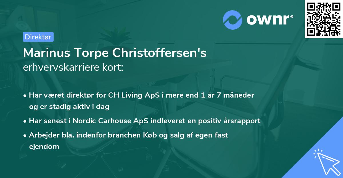 Marinus Torpe Christoffersen's erhvervskarriere kort