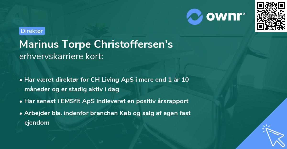 Marinus Torpe Christoffersen's erhvervskarriere kort