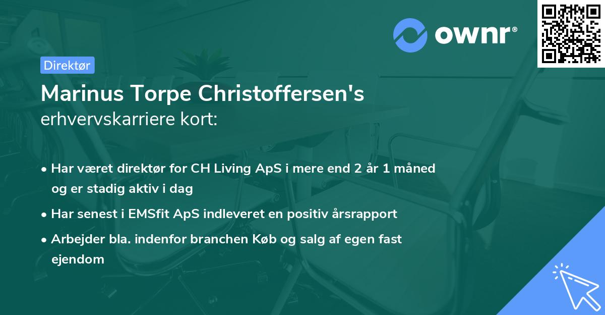 Marinus Torpe Christoffersen's erhvervskarriere kort