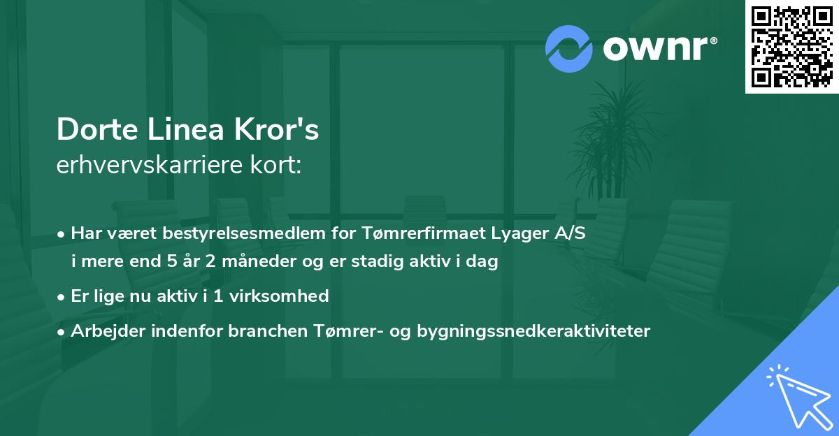 Dorte Linea Kror's erhvervskarriere kort
