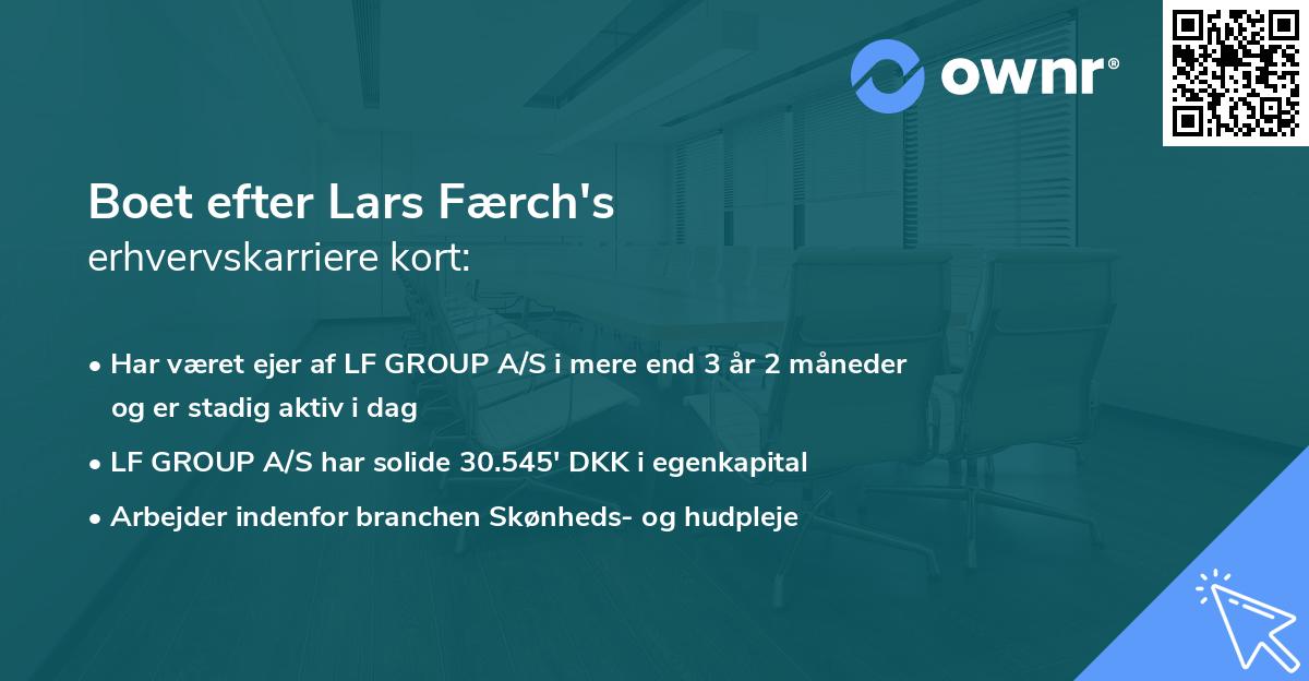 Boet efter Lars Færch's erhvervskarriere kort