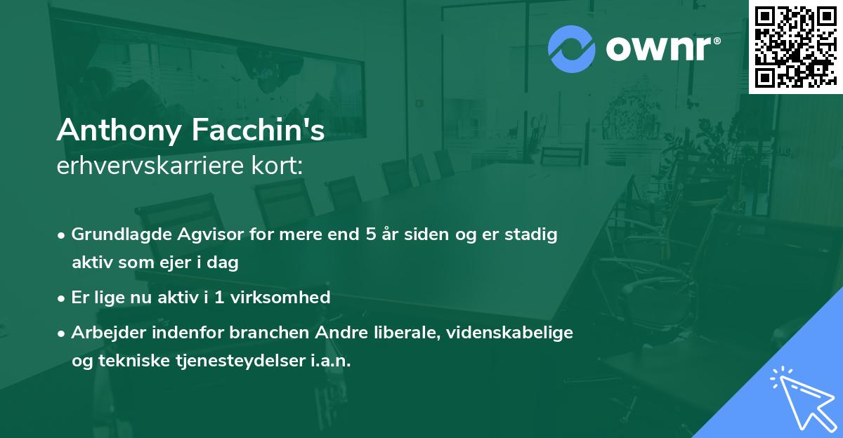 Anthony Facchin's erhvervskarriere kort