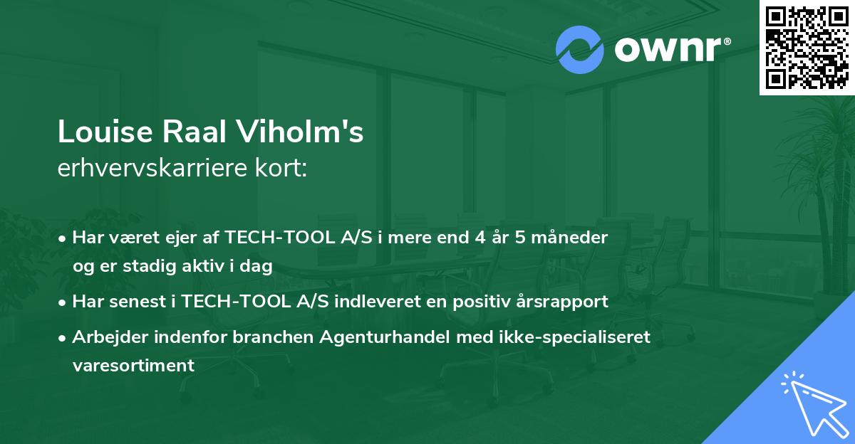 Louise Raal Viholm's erhvervskarriere kort