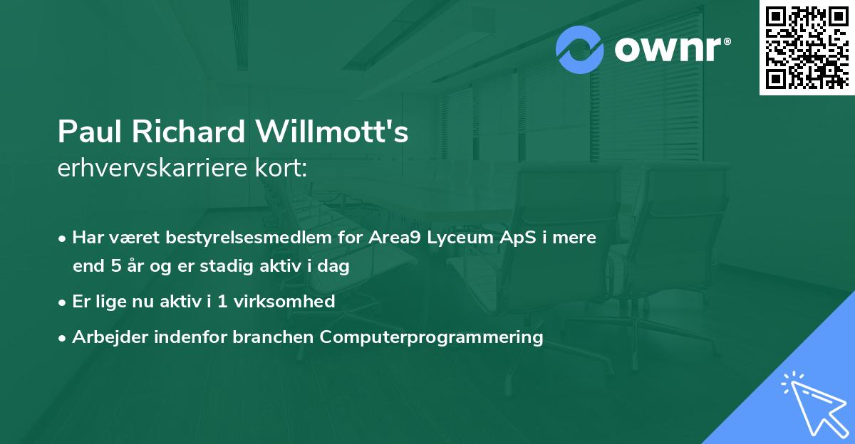 Paul Richard Willmott's erhvervskarriere kort