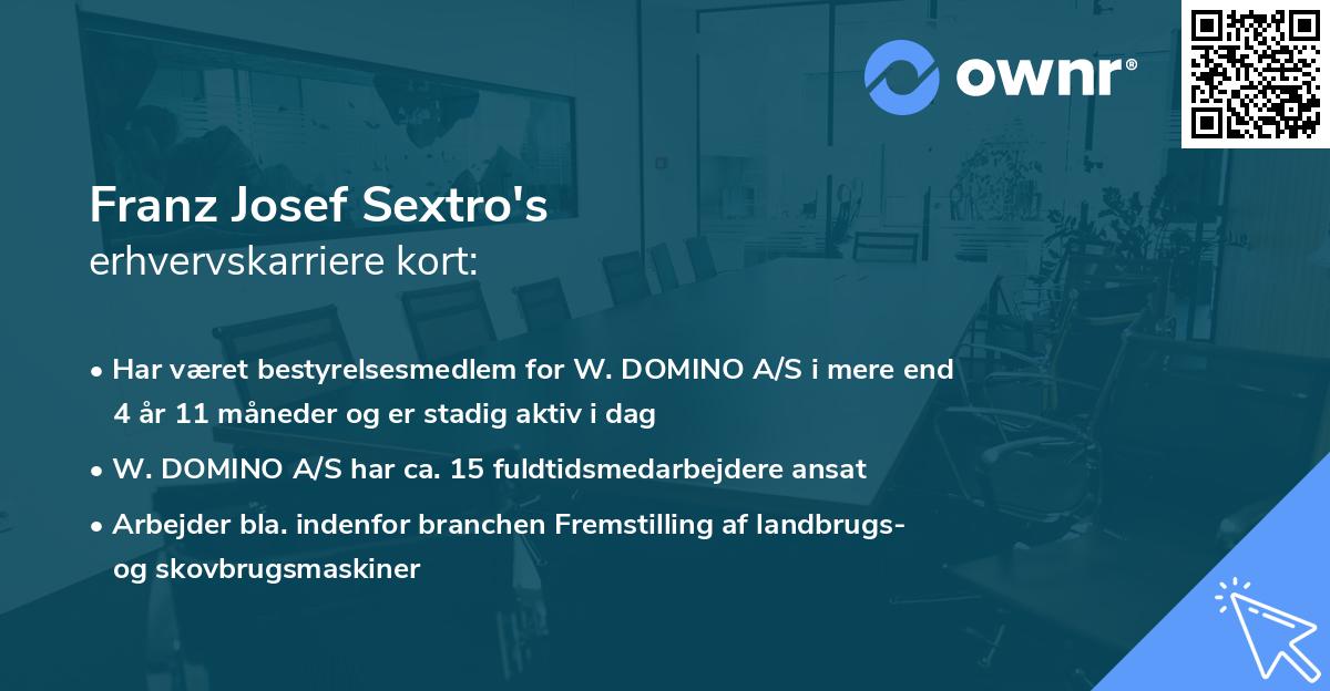 Franz Josef Sextro's erhvervskarriere kort