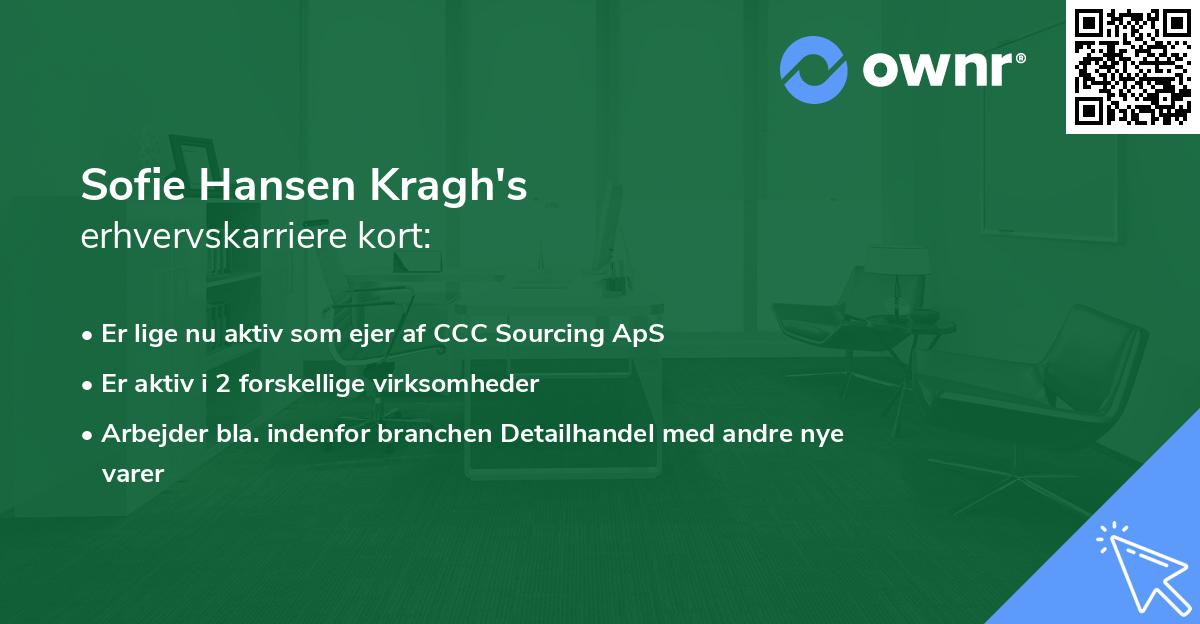 Sofie Hansen Kragh's erhvervskarriere kort