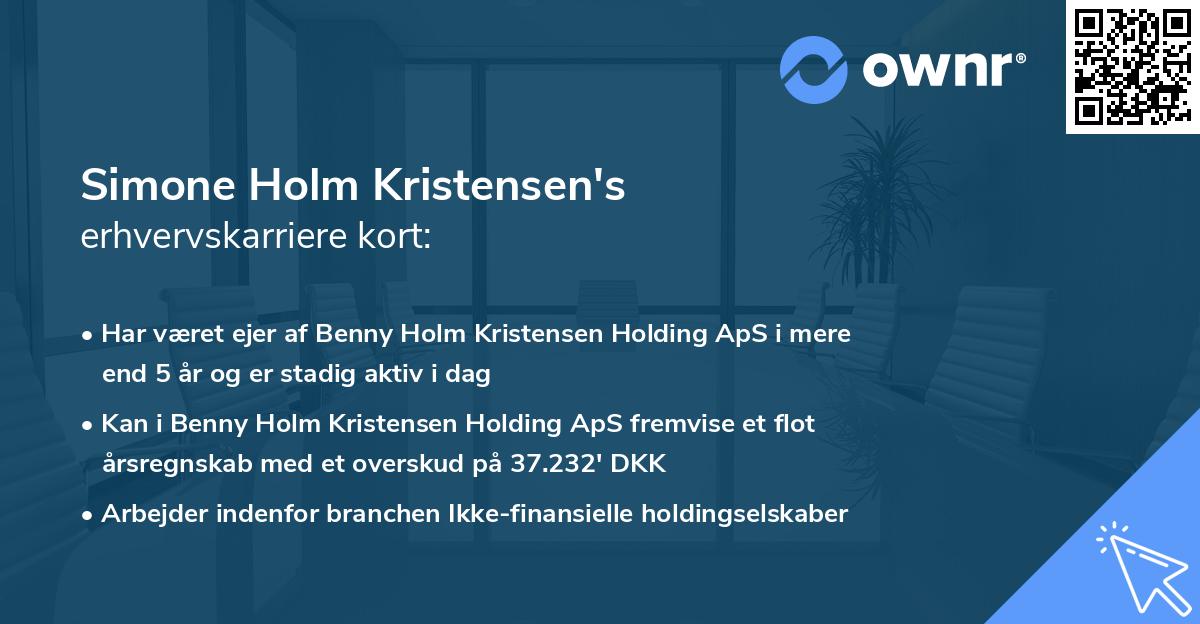 Simone Holm Kristensen's erhvervskarriere kort