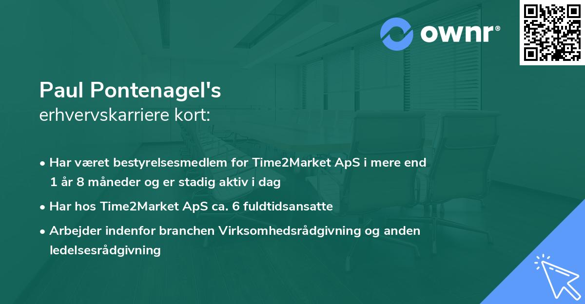 Paul Pontenagel's erhvervskarriere kort